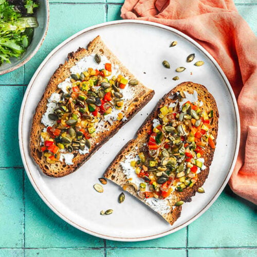 Bruschette au chevre et legumes a la provencale