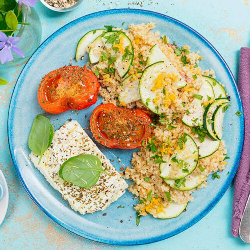 Feta et tomates roties a la sarriette