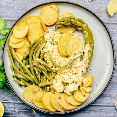 Accueil 37 Asperges, haricots verts et pommes de terre à la flamande