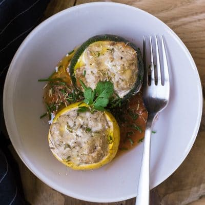 Accueil 46 Courgettes farcies à la volaille des Landes